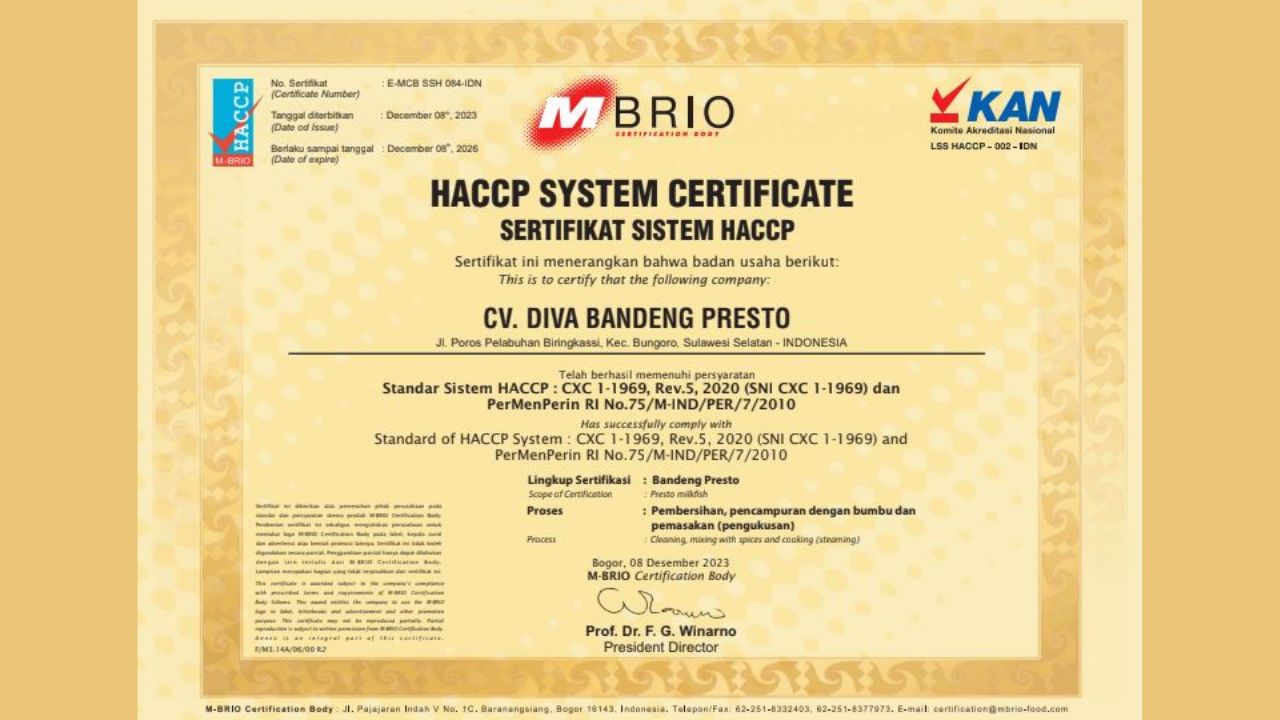 Sertifikat HACCP