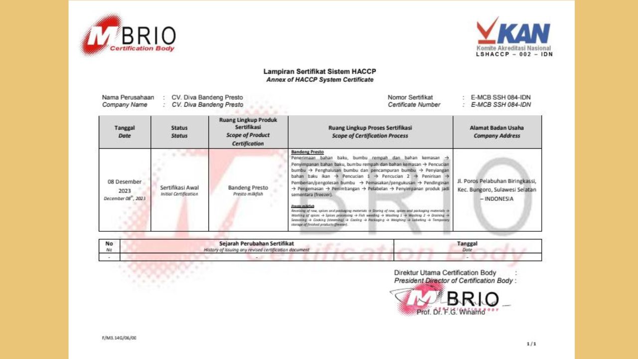 Sertifikat HACCP